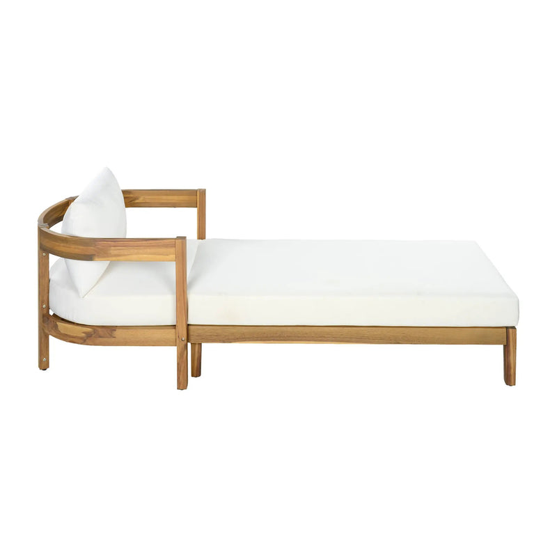 78" Acacia Wood Outdoor Chaise Lounge Chair by HouseOfZazla