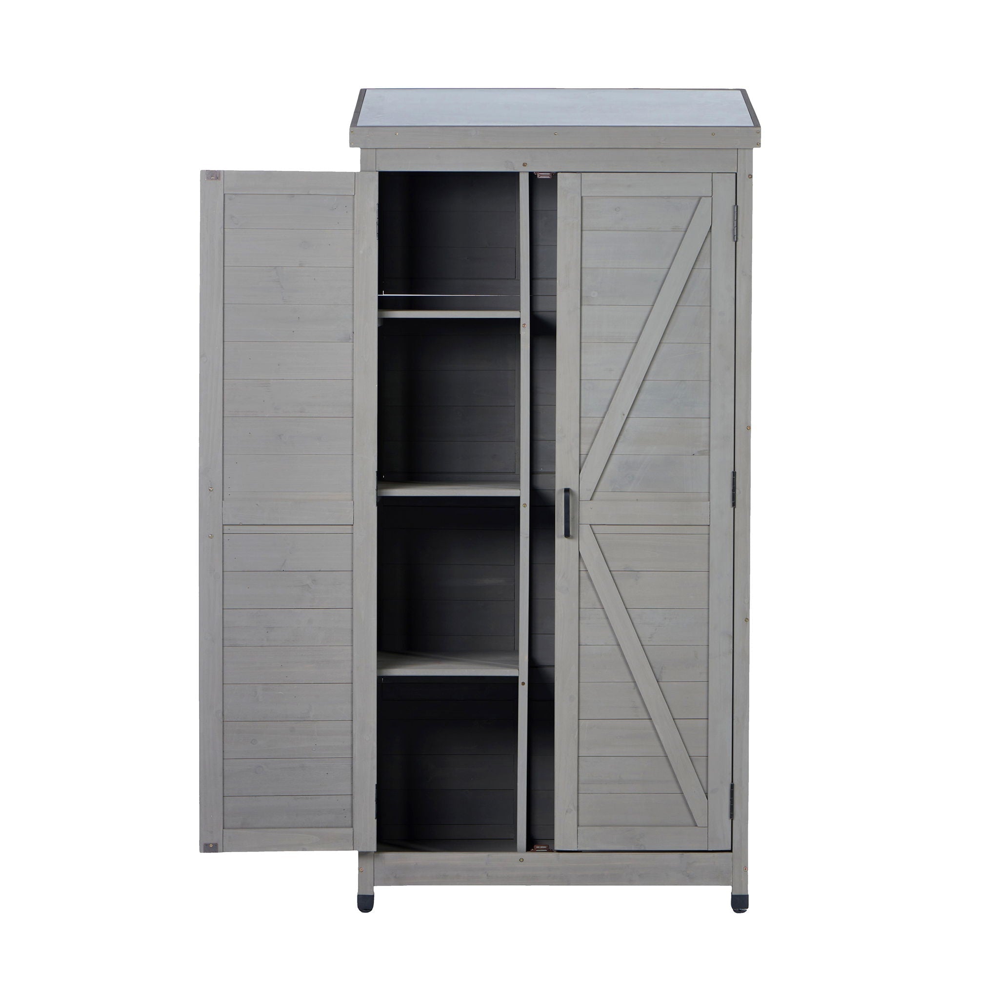 Outdoor Storage Shed With Vertical Tool Cabinet For Backyard by HouseOfZazla