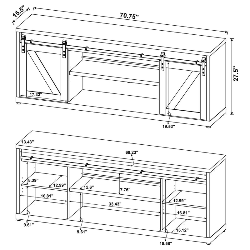 2 Door TV Stand - Driftwood