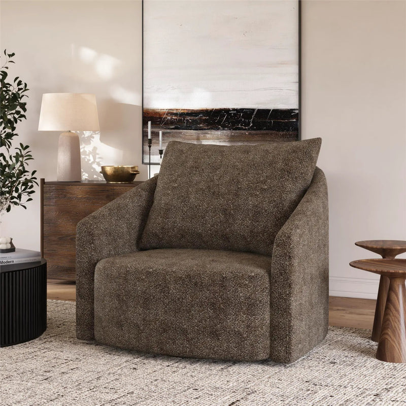 Swivel Accent Chair - Brown Gray by HouseOfZazla