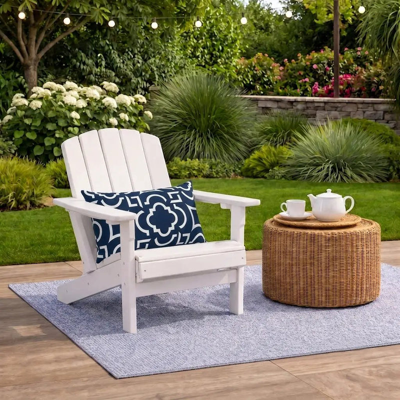4 Pack Outdoor Lumbar Pillow with Inserts – Blue Trellis by HouseOfZazla