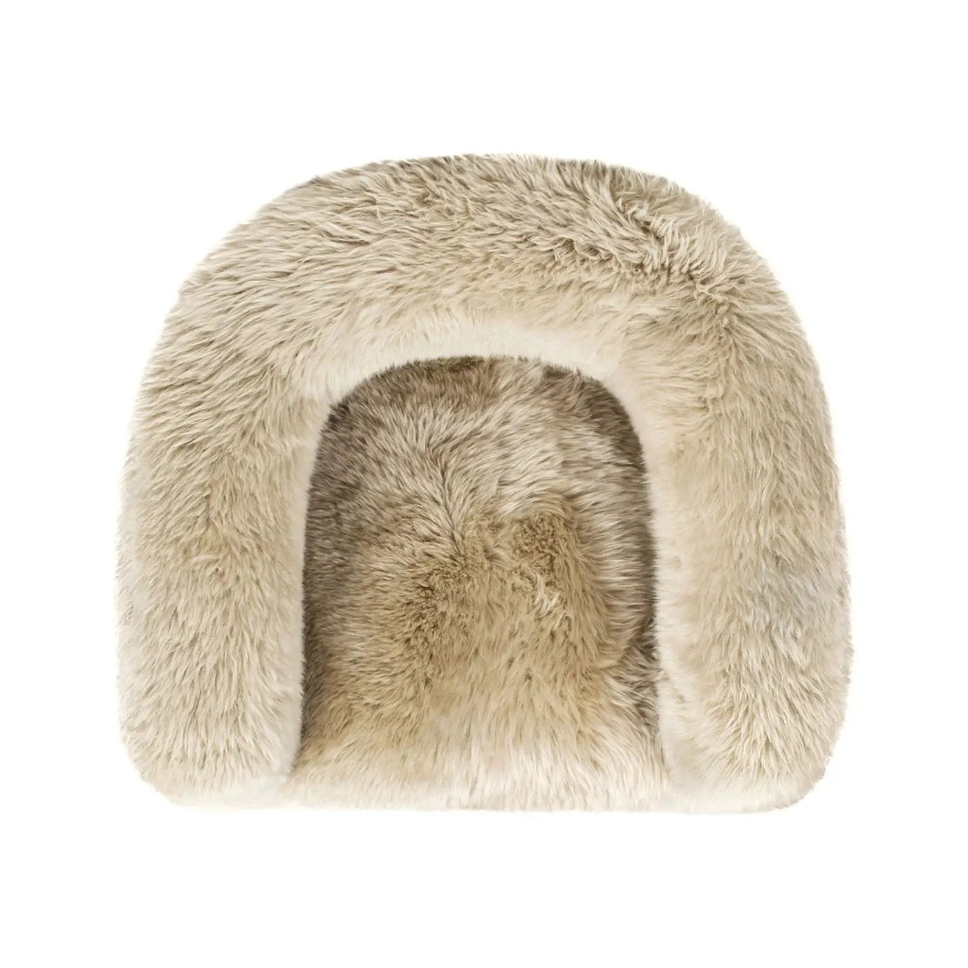 Avalon - Genuine Sheepskin Fur Split Barrel Back Accent Chair - Natural Blonde by HouseOfZazla