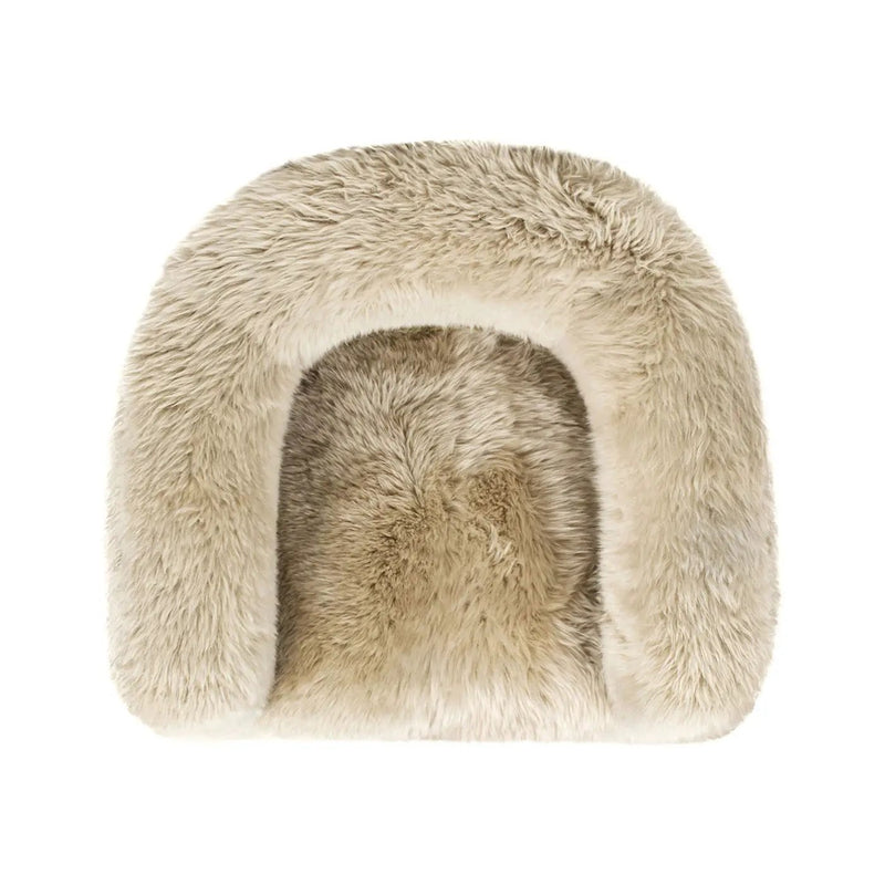 Avalon - Genuine Sheepskin Fur Split Barrel Back Accent Chair - Natural Blonde by HouseOfZazla