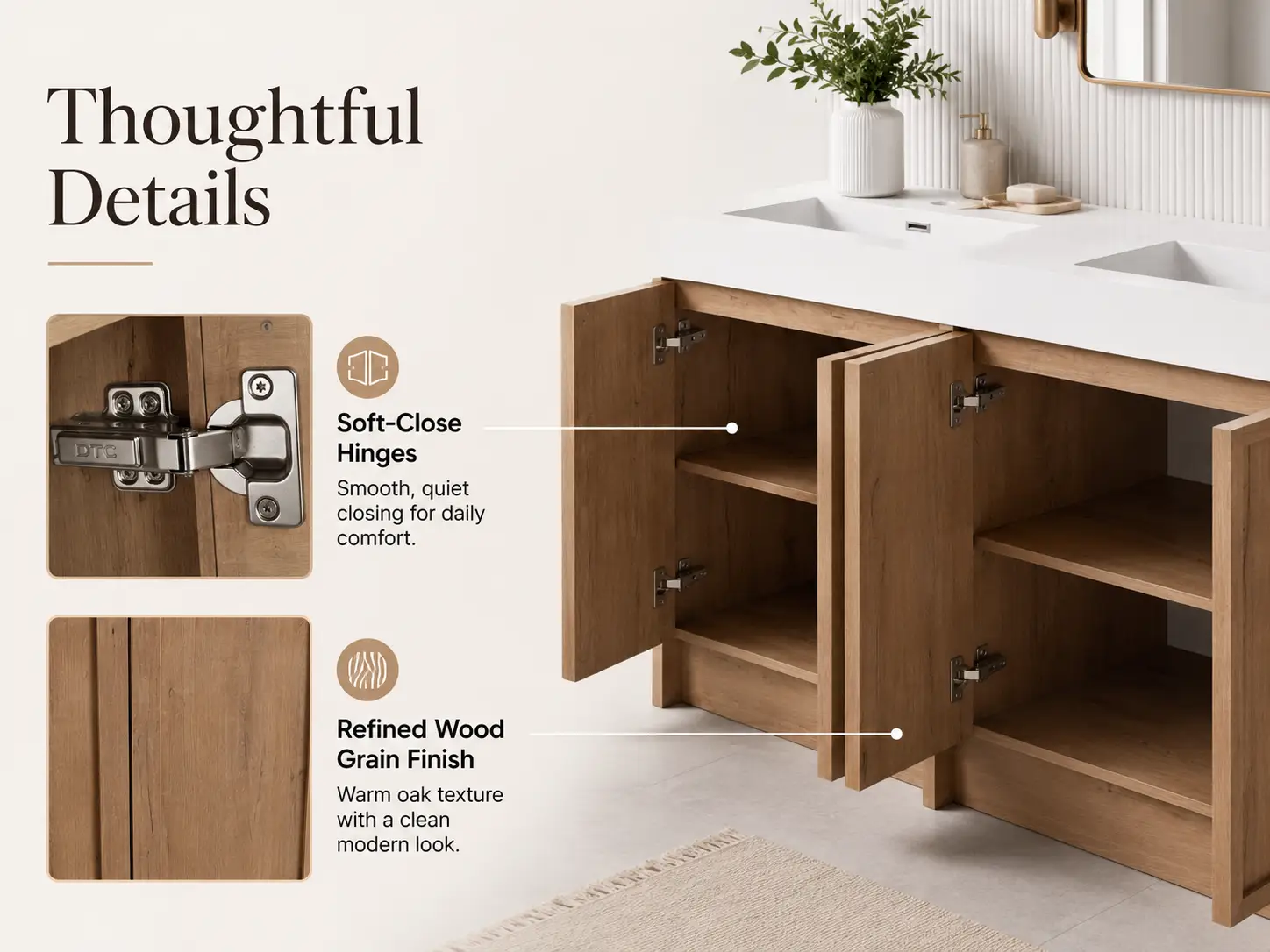 60" Freestanding Bathroom Vanity With Dual Resin Sink by HouseOfZazla