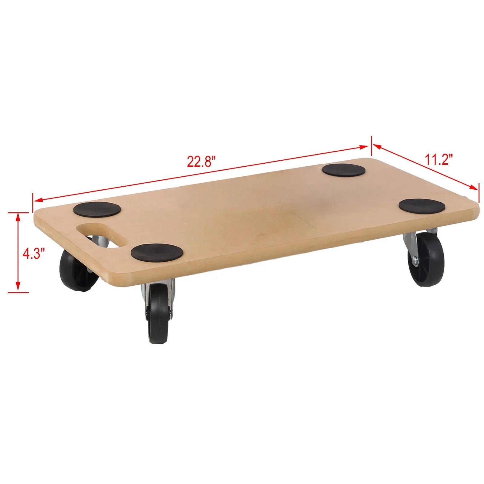 Furniture Moving Dolly, Heavy Duty Wood Rolling Mover With Wheels For Piano Couch Fridge Heavy Items, Securely Holds 500 Lbs (Set of 4) - Natural by Unique Piece Furniture