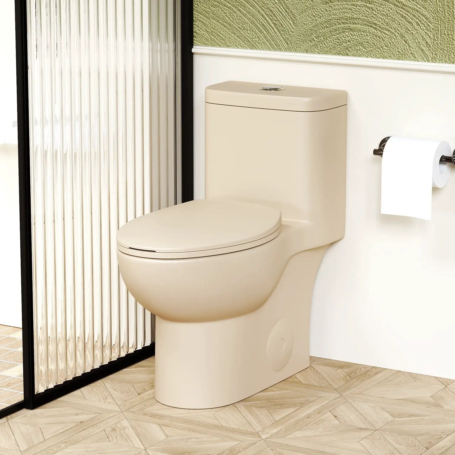 1.1/1.6 GPF Tornado Flush One-Piece Toilet with Comfort Chair Seat ADA Height 17" by HouseOfZazla