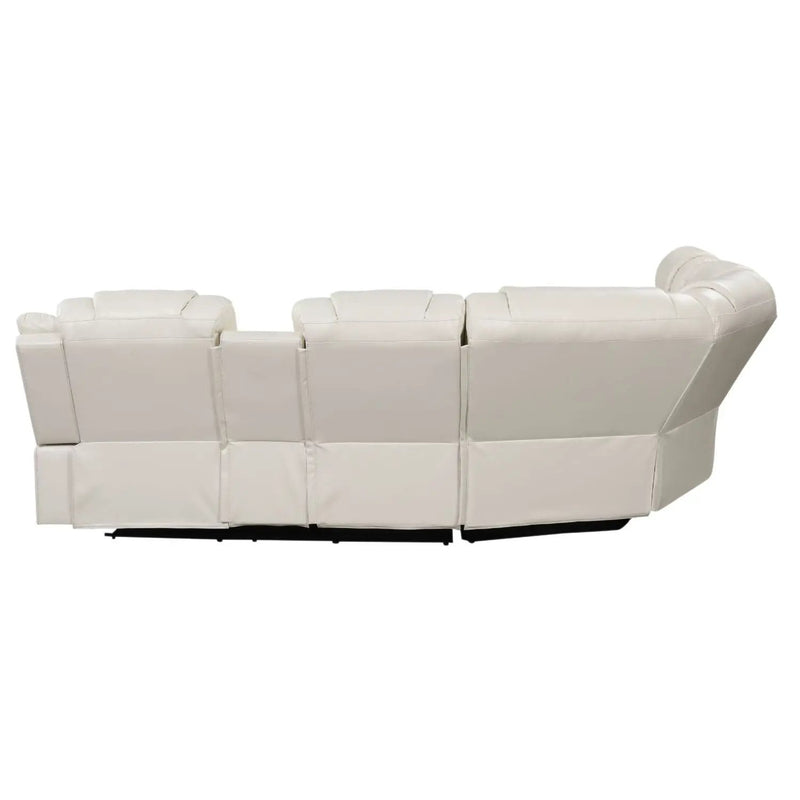 Challenger - Recliner Sectional Sofa, Built In USB, C Ports & Bluetooth by HouseOfZazla