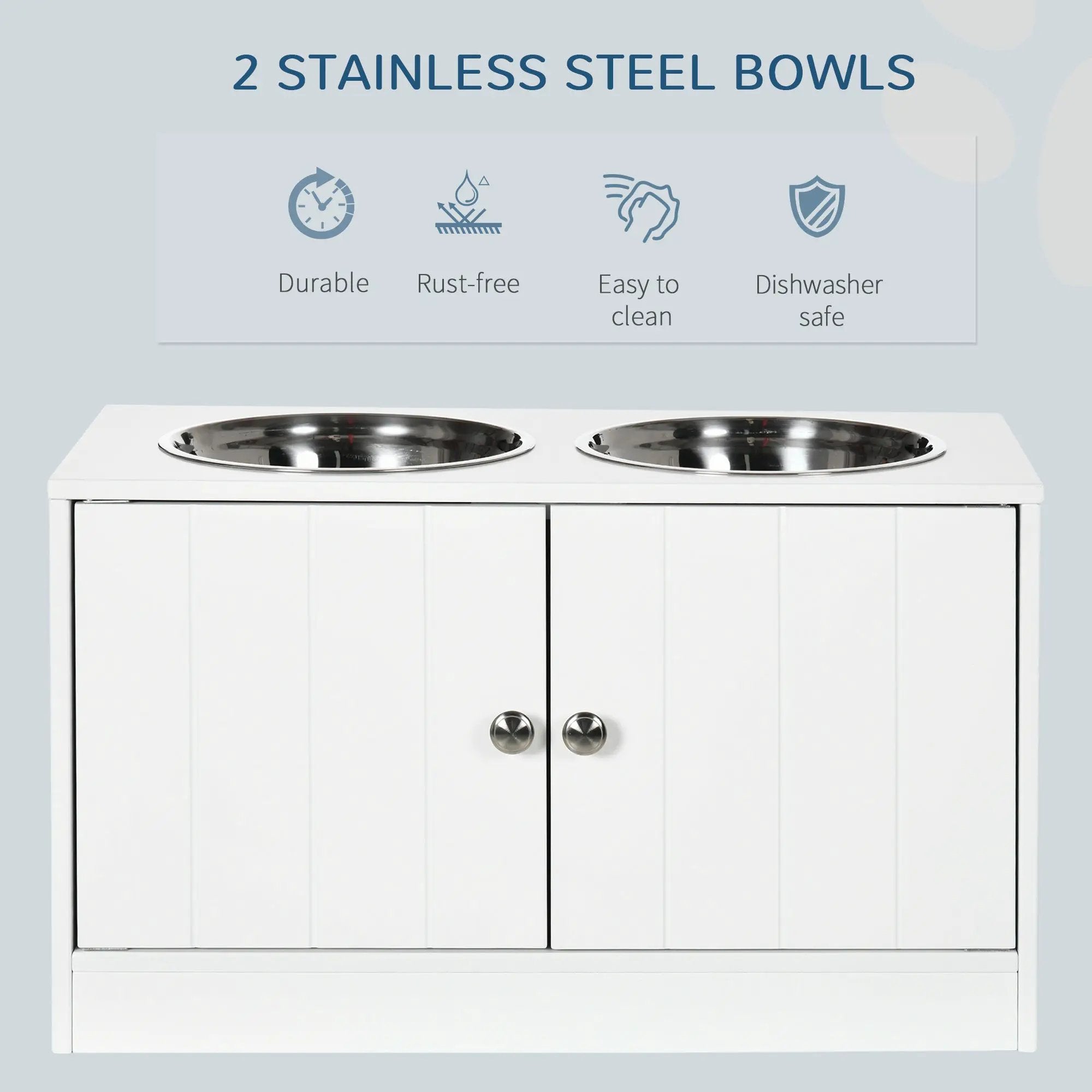 PawHut Large Elevated Dog Bowls with Storage Cabinet by HouseOfZazla