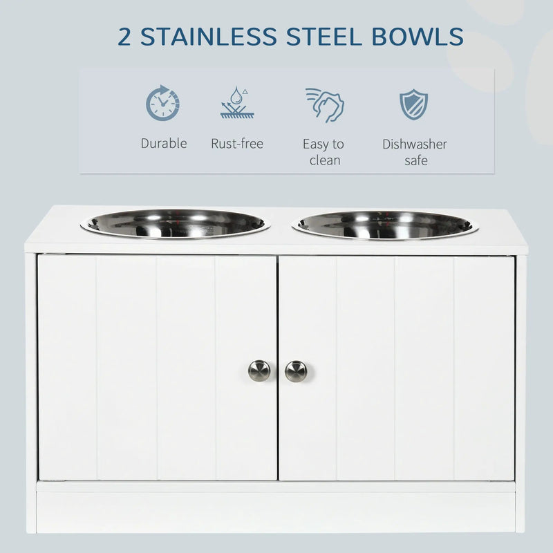 PawHut Large Elevated Dog Bowls with Storage Cabinet by HouseOfZazla