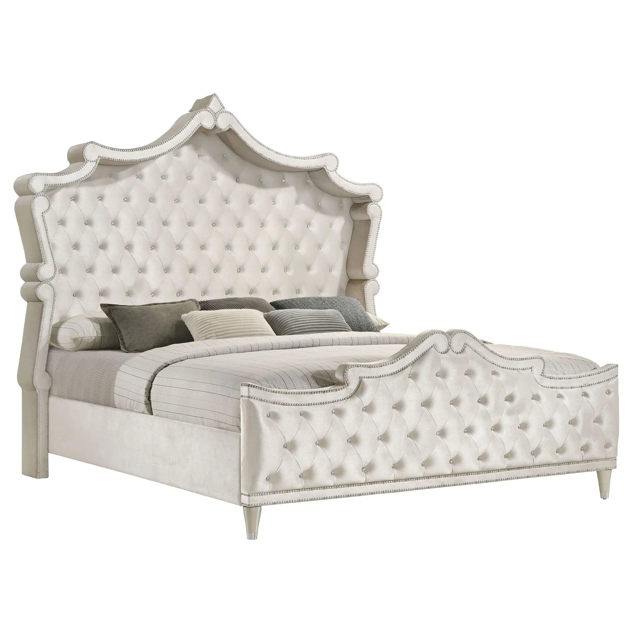 Antonella 4-piece Eastern King Bedroom Set Ivory by Unique Piece Furniture