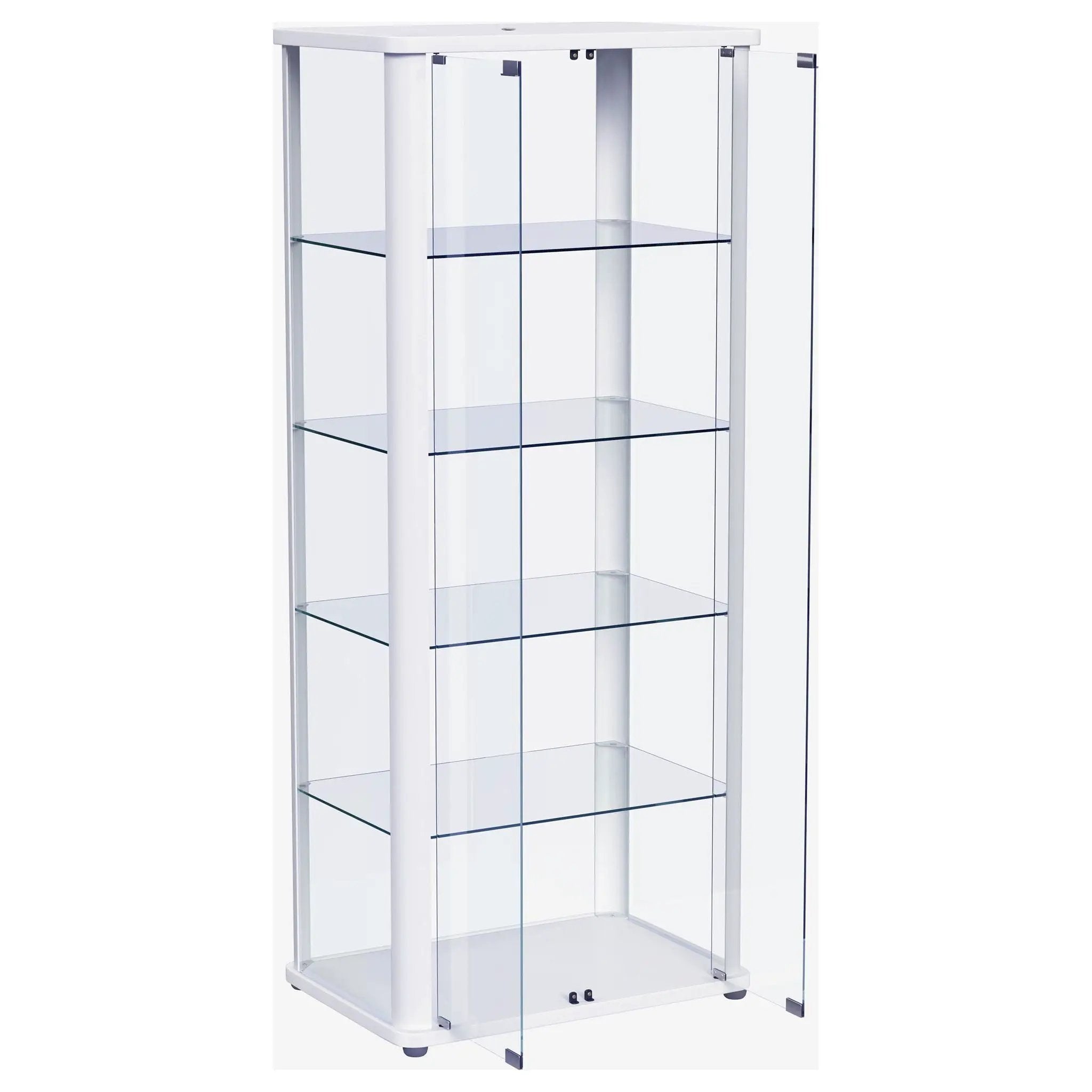 Aero 5-shelf Display Curio Cabinet with LED Lighting White by Unique Piece Furniture