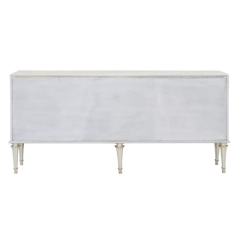 Ansaldo - Console Cabinet - Pearl White & Silver Shimmer by Unique Piece Furniture
