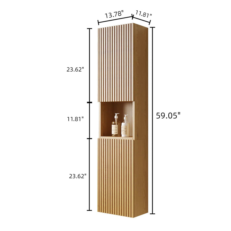 Mitch 59" Tall Bathroom Wall Mounted Cabinet by HouseOfZazla