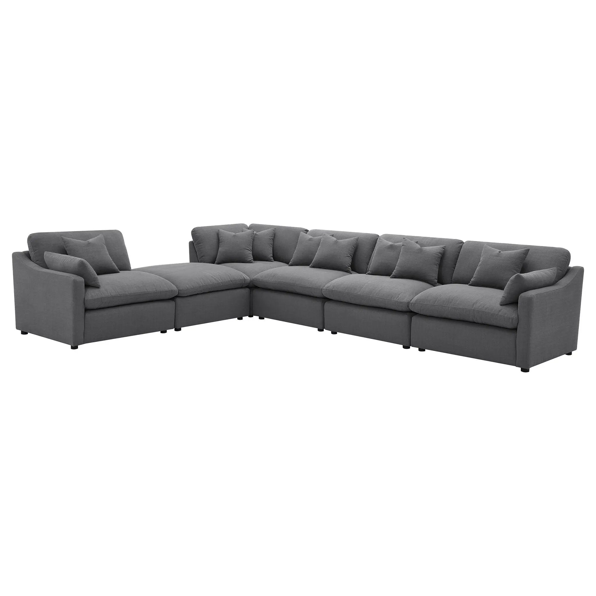 Hobson 6-piece Upholstered Modular Sectional Sofa Charcoal by Unique Piece Furniture