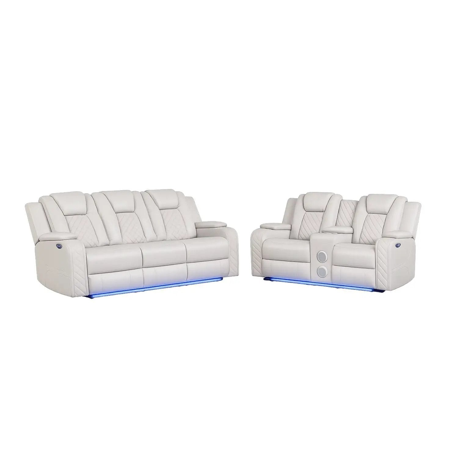Benz - LED & Power Recliner With Adjustable Headrests And Ambient LED Lighting by HouseOfZazla