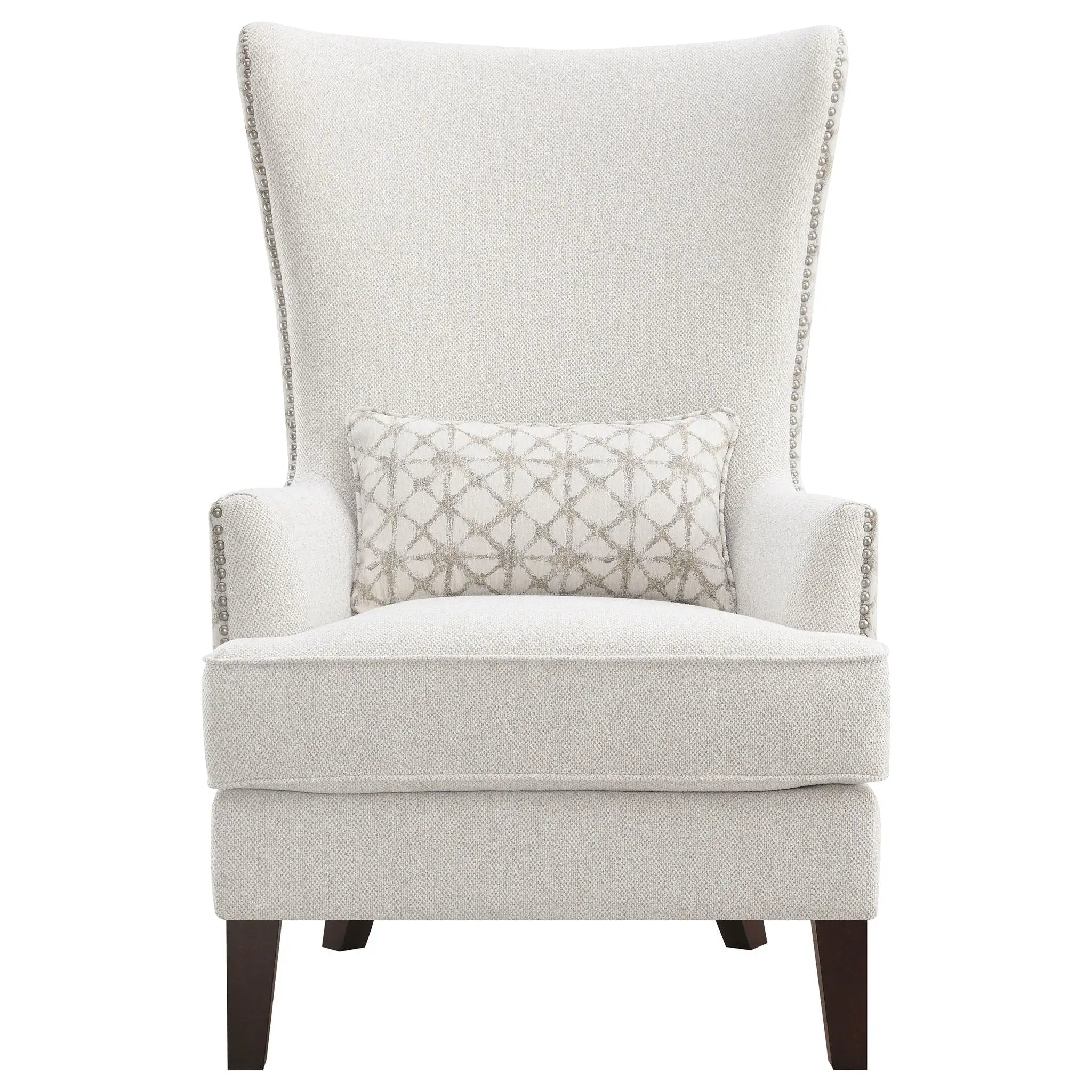 Pippin Upholstered High Wingback Accent Chair Latte by Unique Piece Furniture