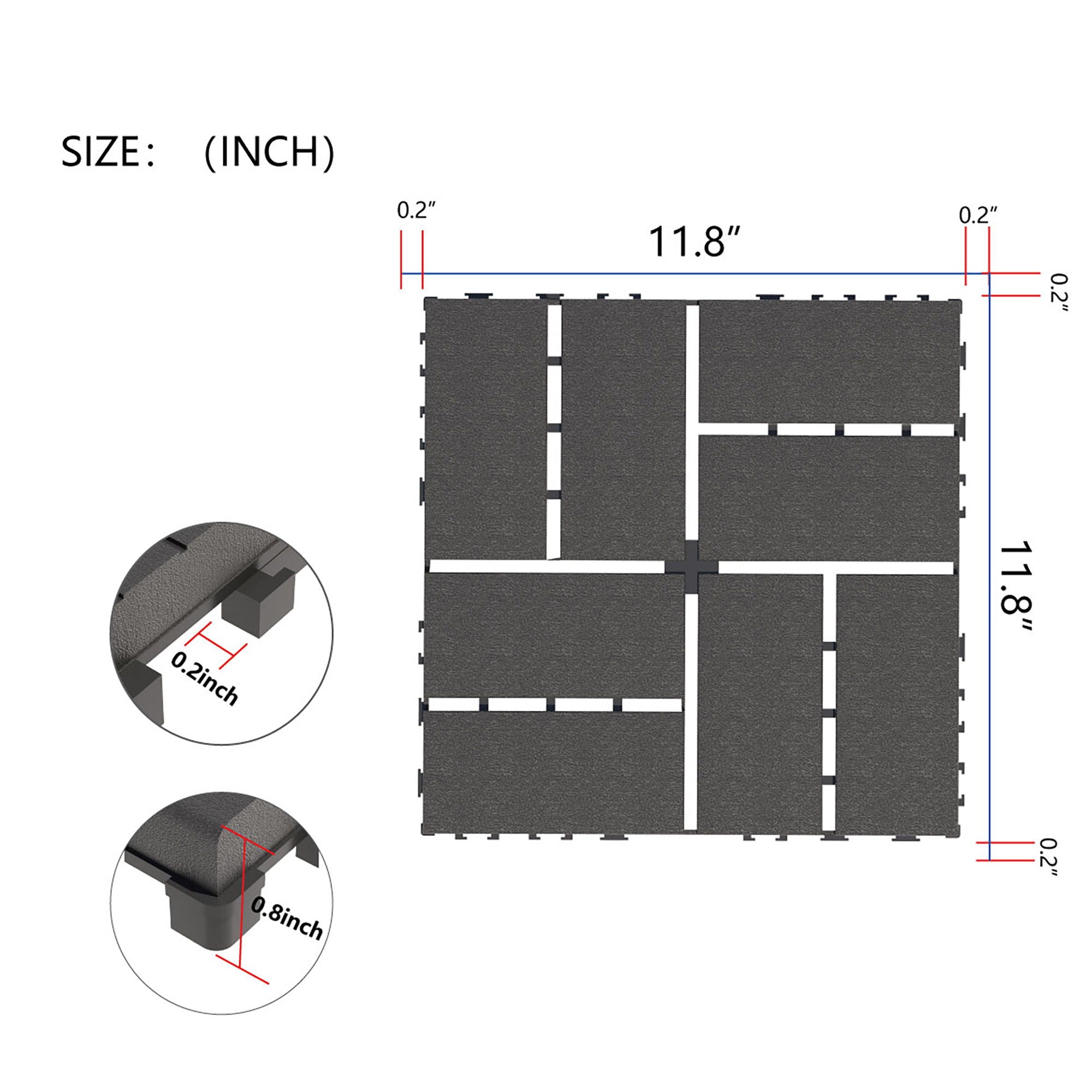 Plastic Interlocking Deck Tiles Patio Deck Tiles Waterproof Outdoor Use by HouseOfZazla