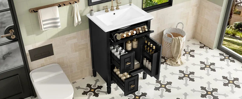 24-Inch Bathroom Vanity with Sink and Solid Wood Cabinet by HouseOfZazla