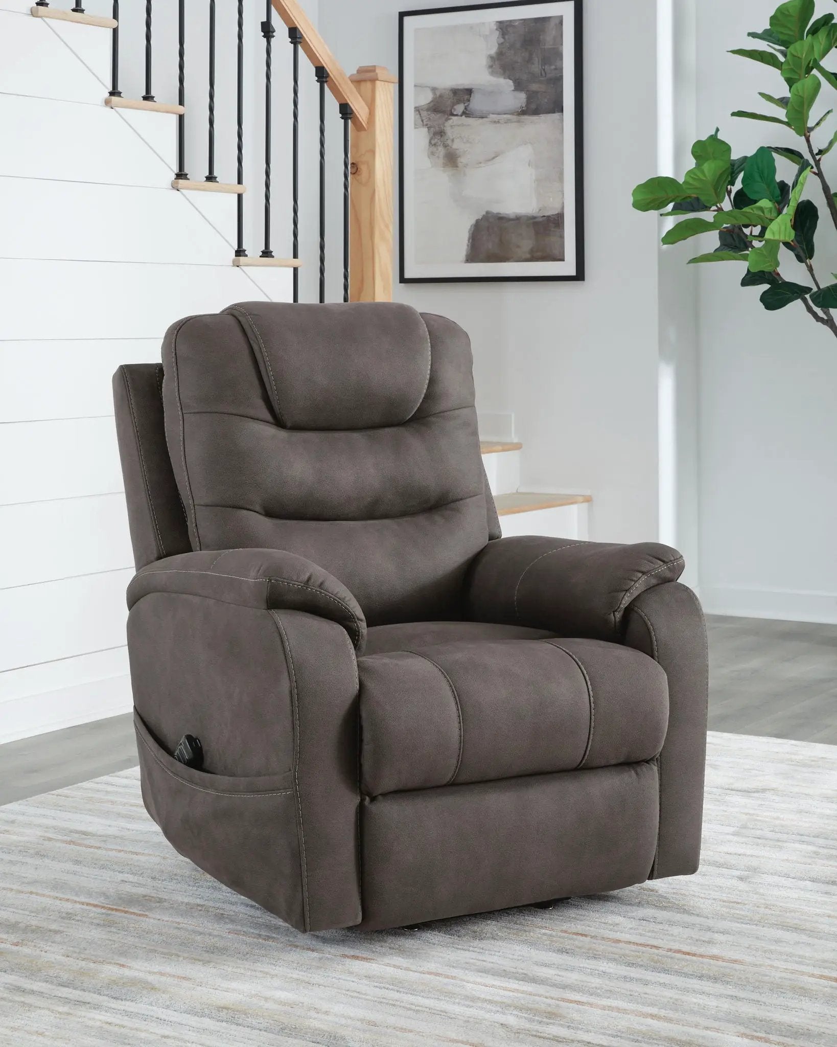 Snowfield - Power Lift Recliner - Gunmetal by Unique Piece Furniture