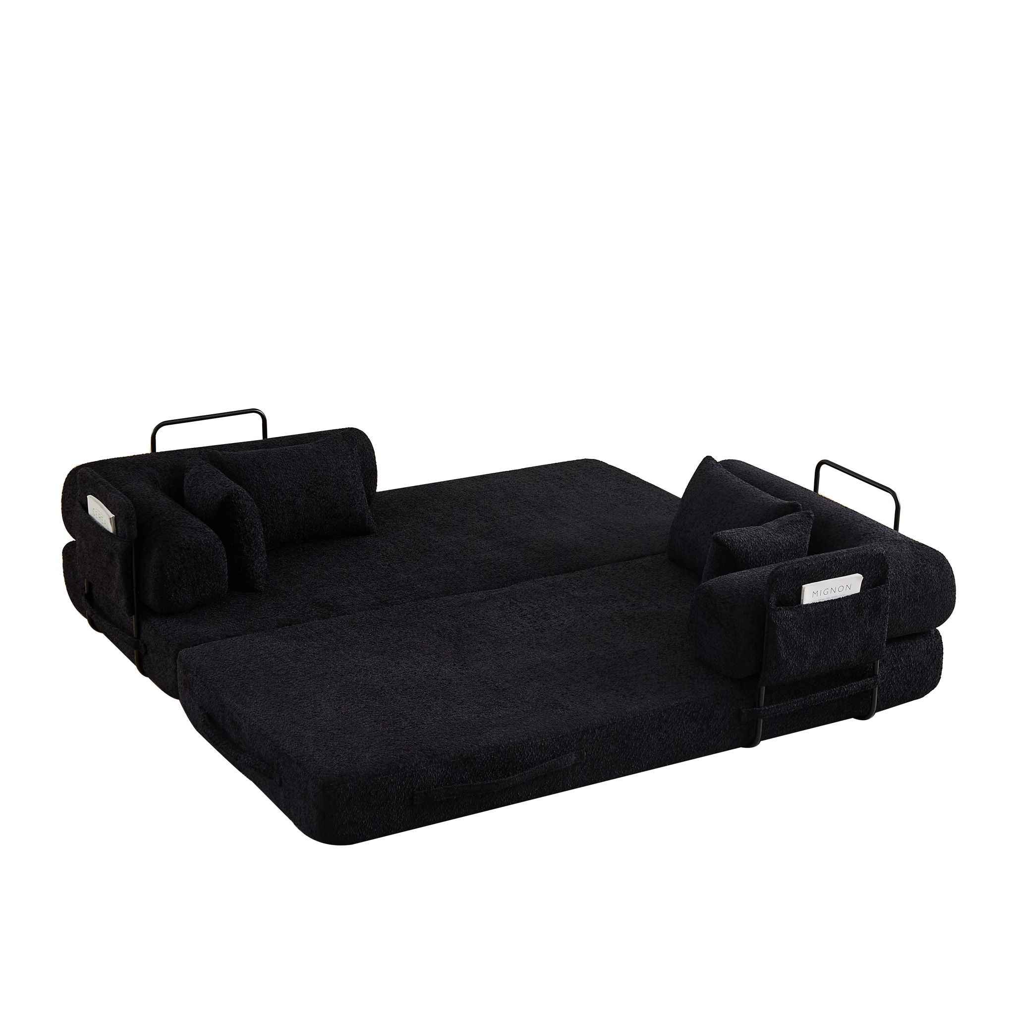 Convertible Sleeper Sofa Bed With Cylindrical Pillow by HouseOfZazla