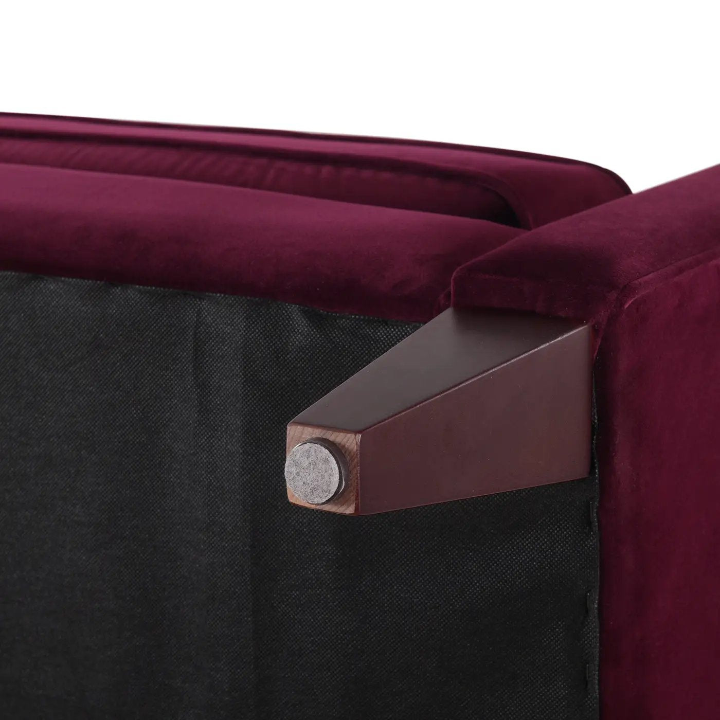 Jack 84" Modern Tuxedo Tufted Sofa, Burgundy Velvet by HouseOfZazla