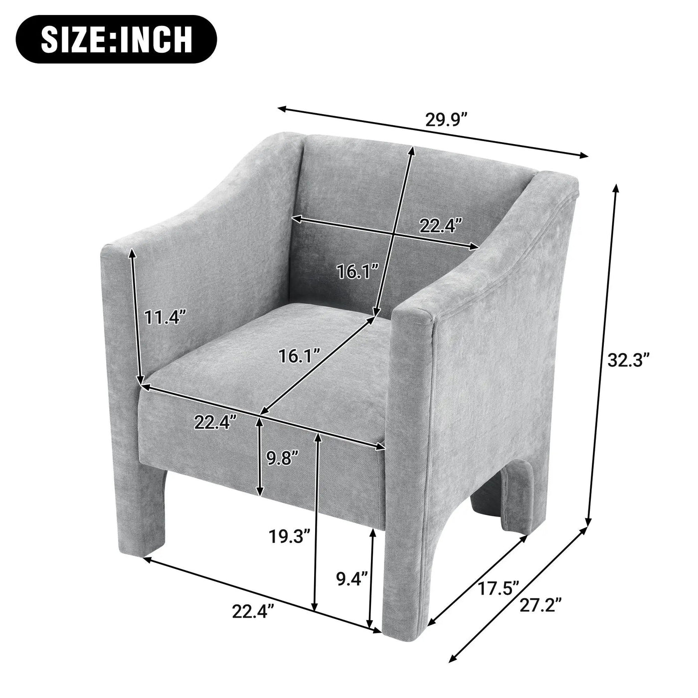 Barrel Accent Chair With Enclosed Arms by Unique Piece Furniture