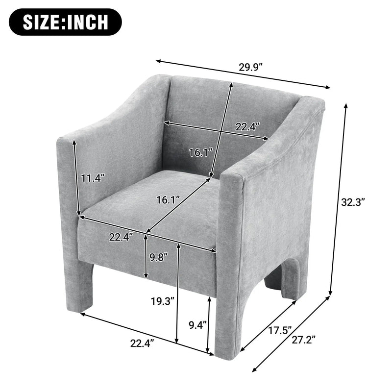 Barrel Accent Chair With Enclosed Arms by Unique Piece Furniture