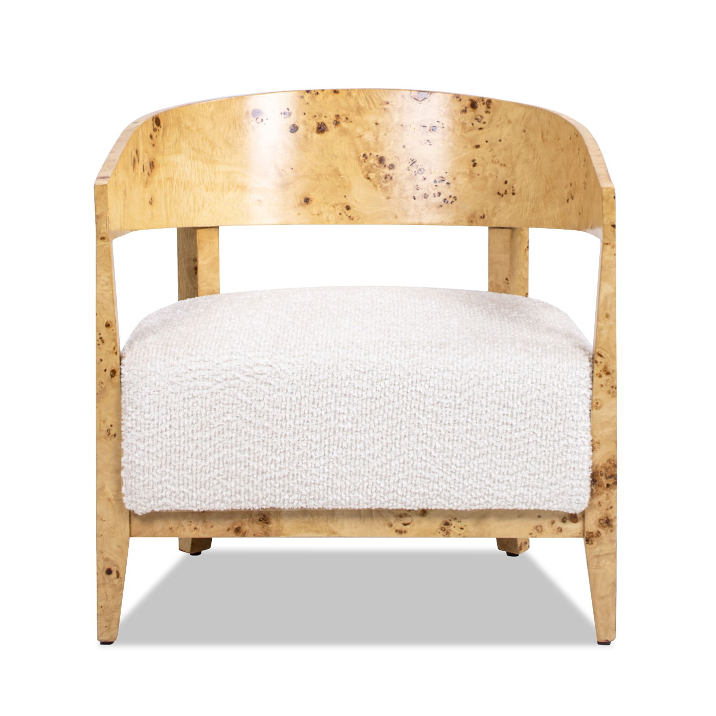 Madrid - Burl Barrel Accent Arm Chair - Seashell White by HouseOfZazla