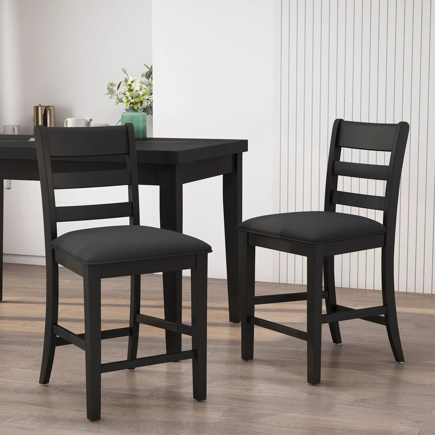 Farmhouse Upholstered Wood Counter Stools by HouseOfZazla