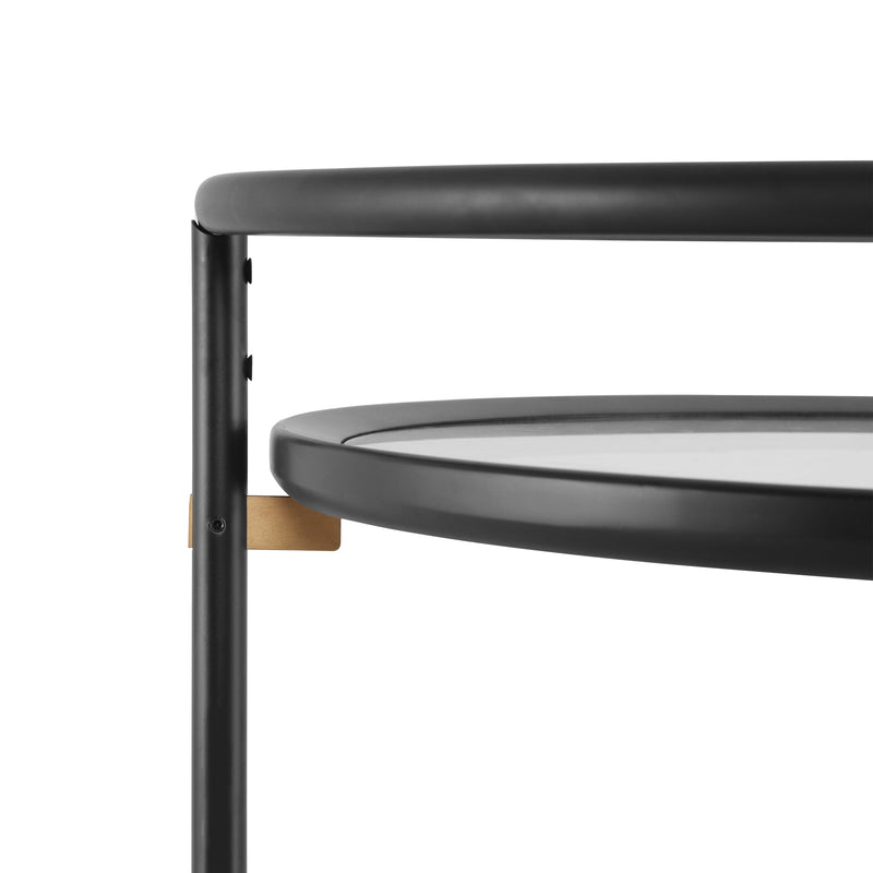 Modern Round Bar Cart with Tempered Glass Shelves by HouseOfZazla