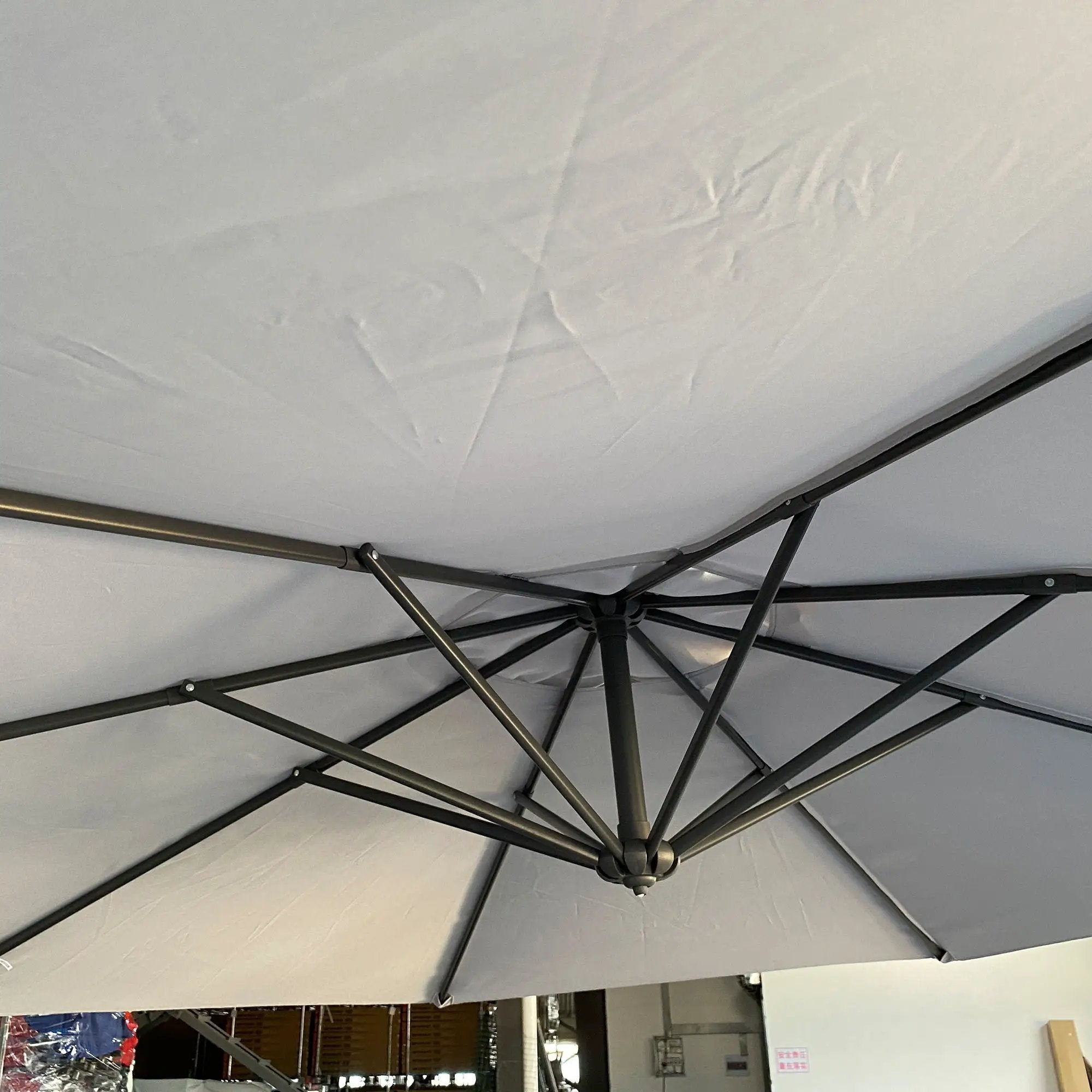 10 Ft Offset Cantilever Patio Umbrella With Crank And Tilt Adjustment For Pool, Deck, And Garden - Gray by Unique Piece Furniture