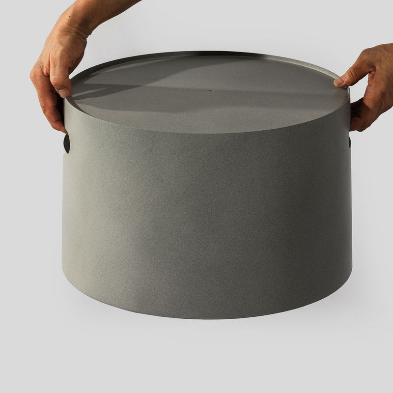Propane Tank Cover Round Tank Holder Hide Away Side Table - Gray by HouseOfZazla