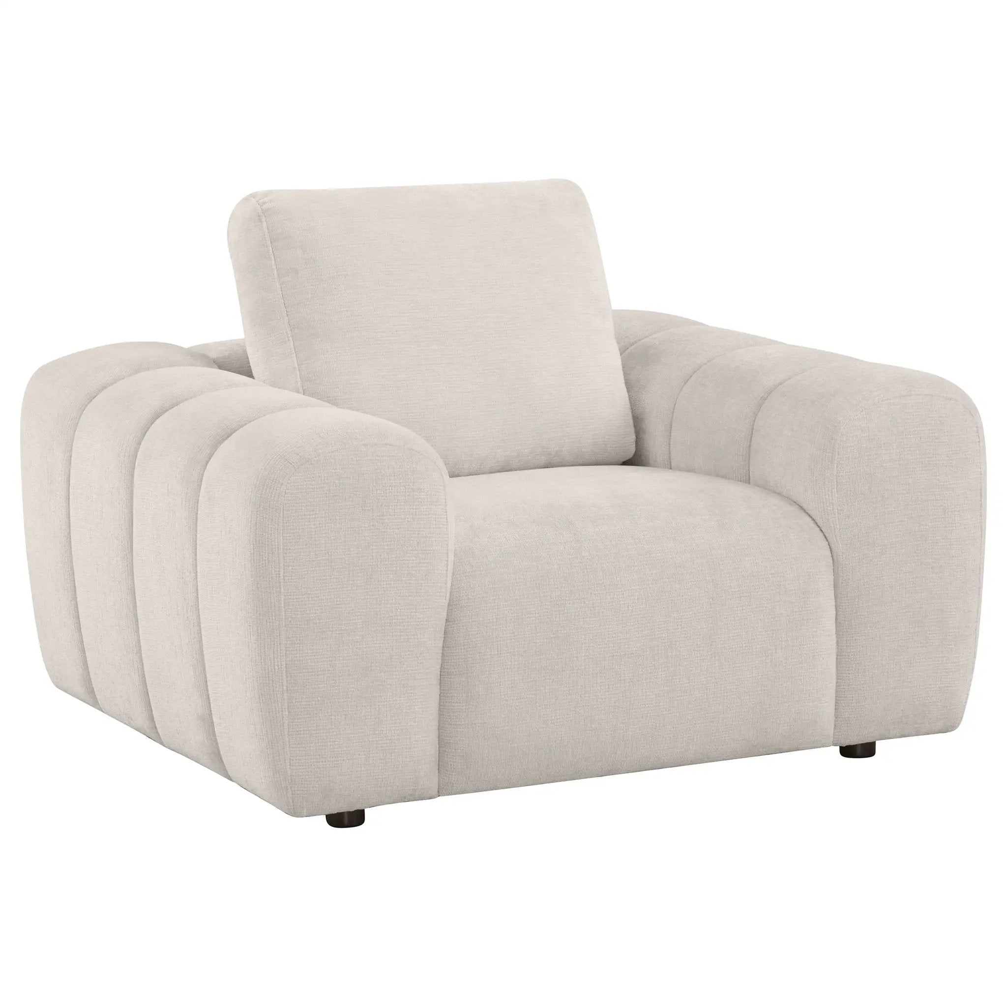 Burnett 3-piece Chenille Upholstered Sofa Set Ivory by Unique Piece Furniture