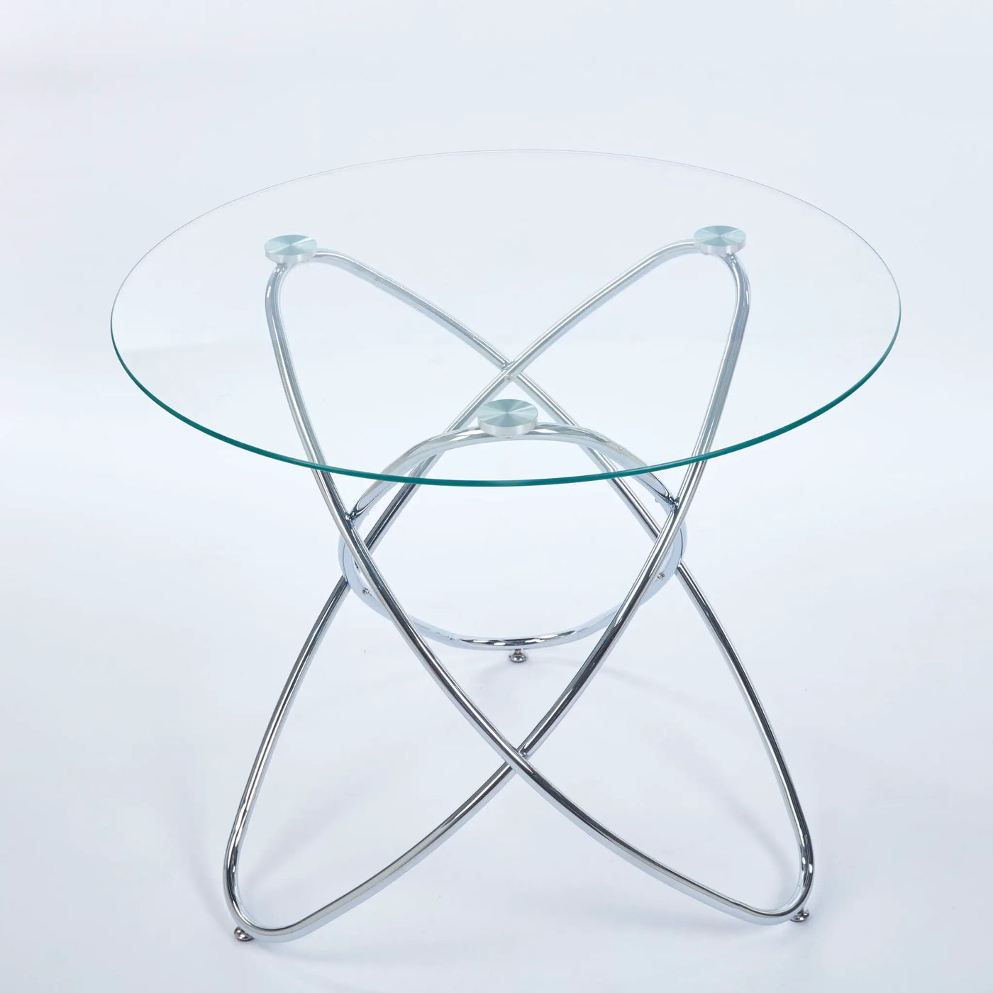 Metal Leg Dining Table With Tempered Glass Top by Unique Piece Furniture