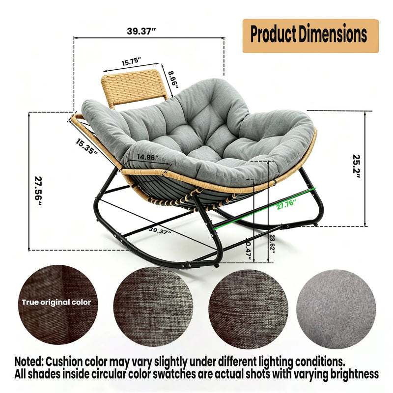 Papasan Rocking Chair - Outdoor & Indoor Oversized Lounge Chair by HouseOfZazla