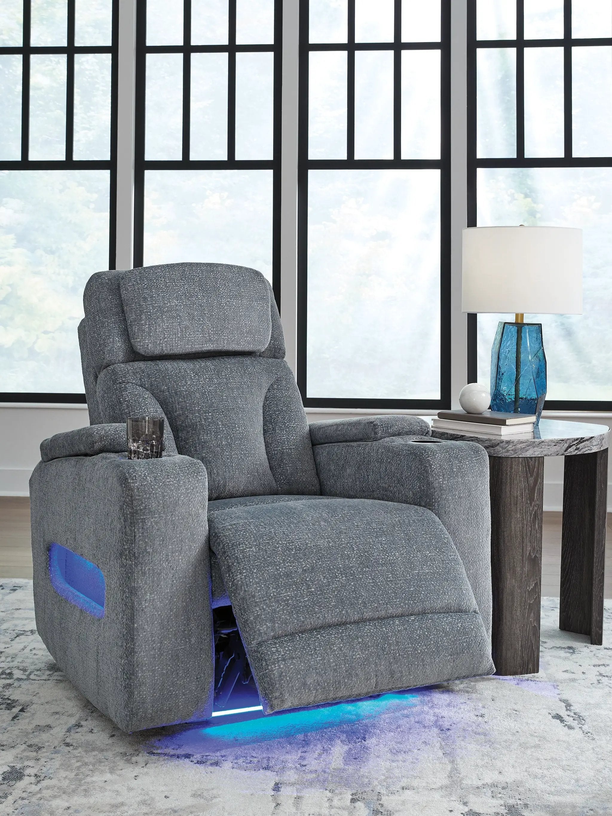 Studio Cave - Power Recliner - Steel by Unique Piece Furniture