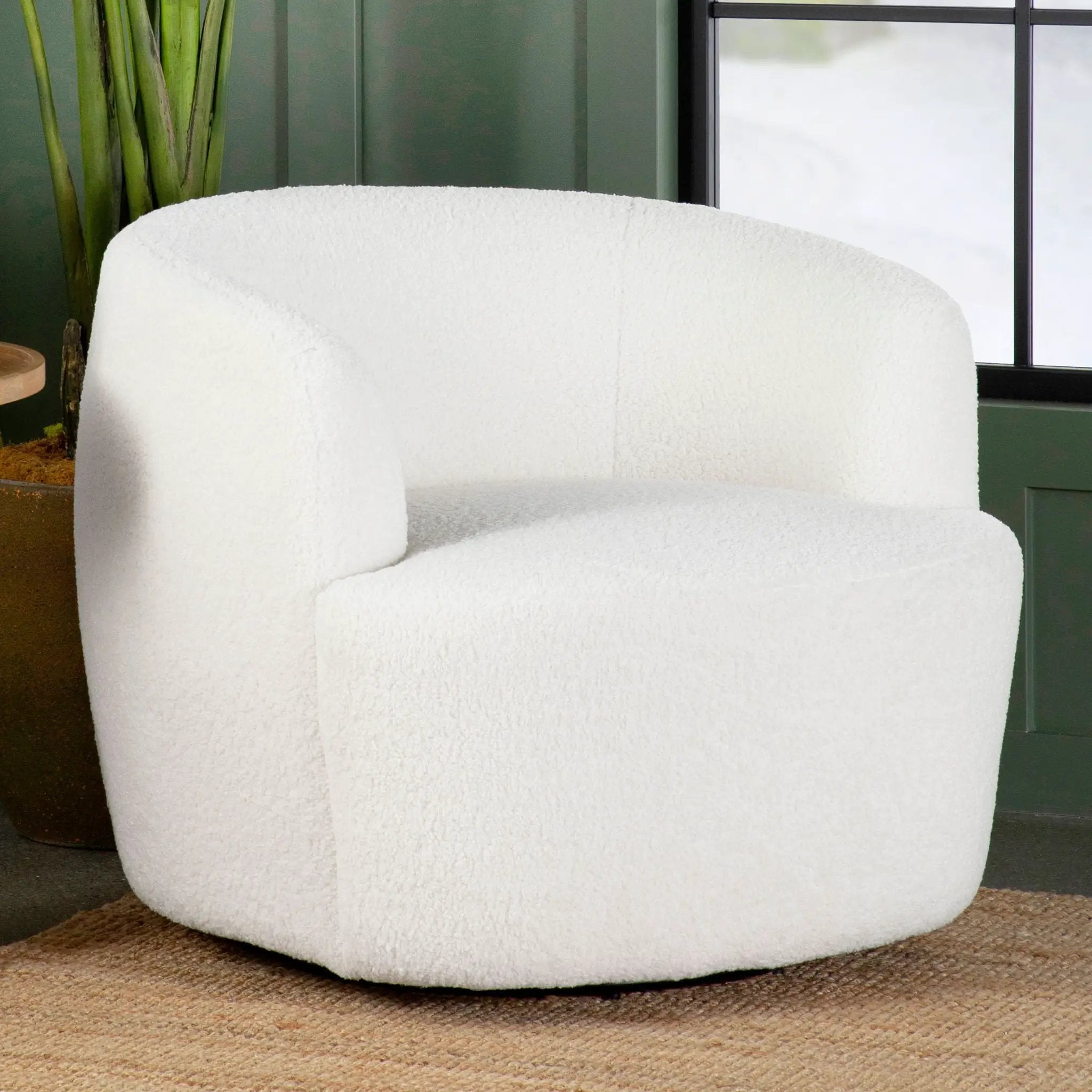 Denae - Upholstered Swivel Chair - Ivory by HouseOfZazla