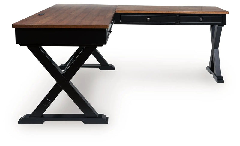 Wildenauer - Home Office Desk And Return - Brown / Black by Unique Piece Furniture