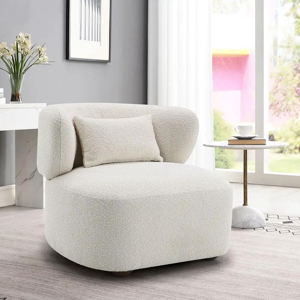 Darius - Accent Chair With Pillow - Beige Boucle by Unique Piece Furniture