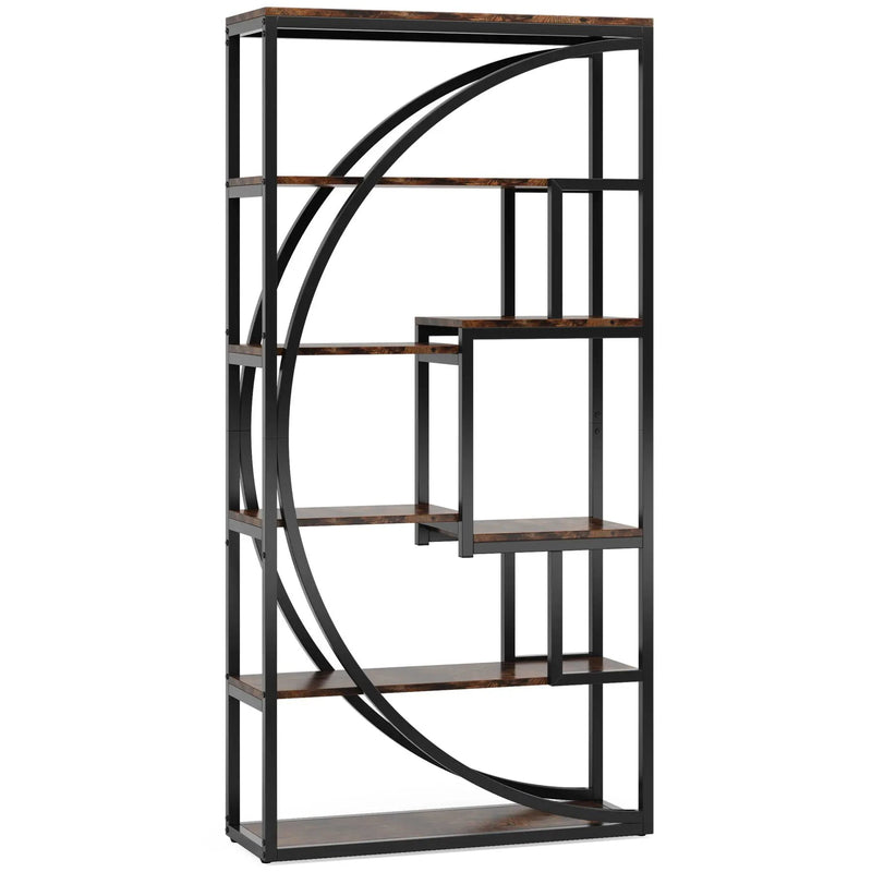 5 Tier Etagere Bookshelf With 8 Open Shelves Organizer For Living Room by HouseOfZazla