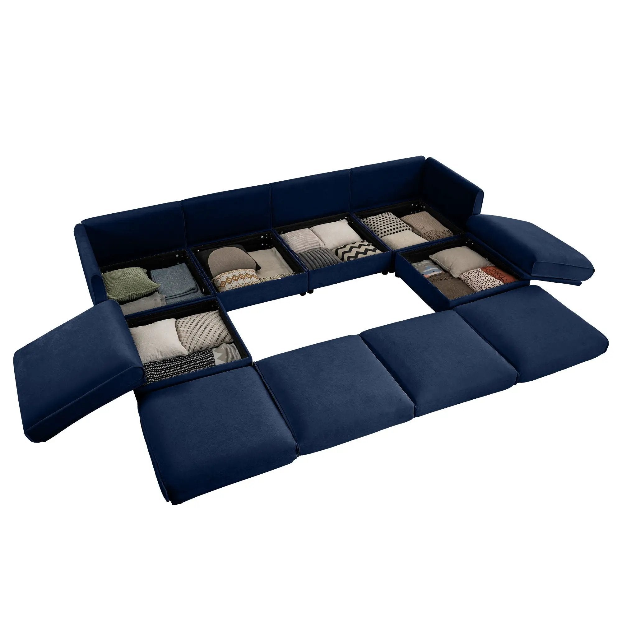 Contemporary Elegant Sofa With Storage And Ottoman by Unique Piece Furniture