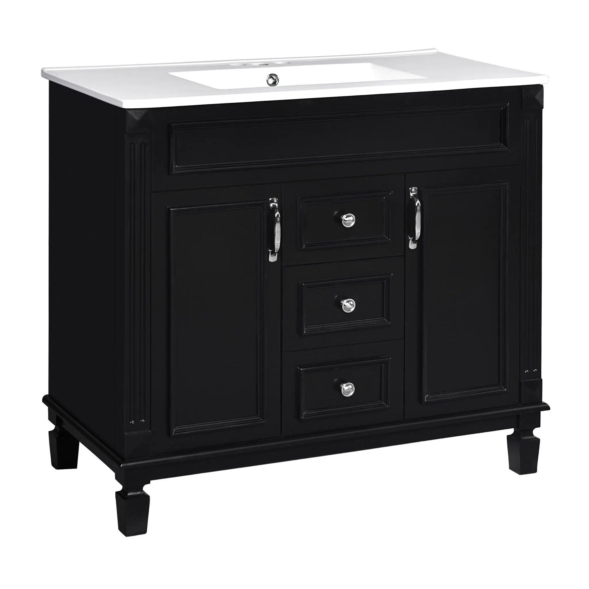 Bathroom Vanity With Top Sink, Basin On Cabinet With 2 Soft Closing Doors And 2 Drawers by Unique Piece Furniture