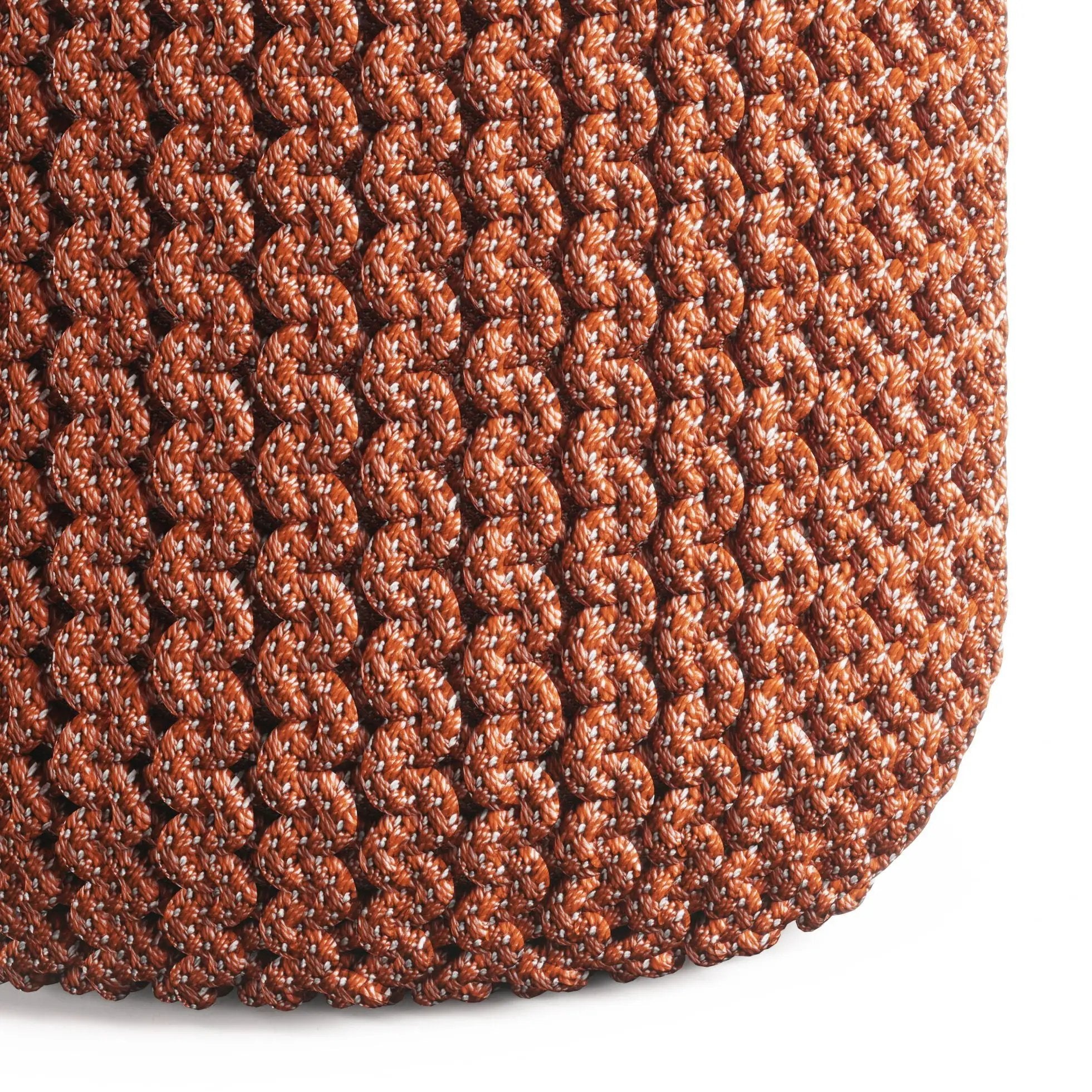 Wynne - Round Knitted Outdoor / Indoor Pouf - Orange by Unique Piece Furniture