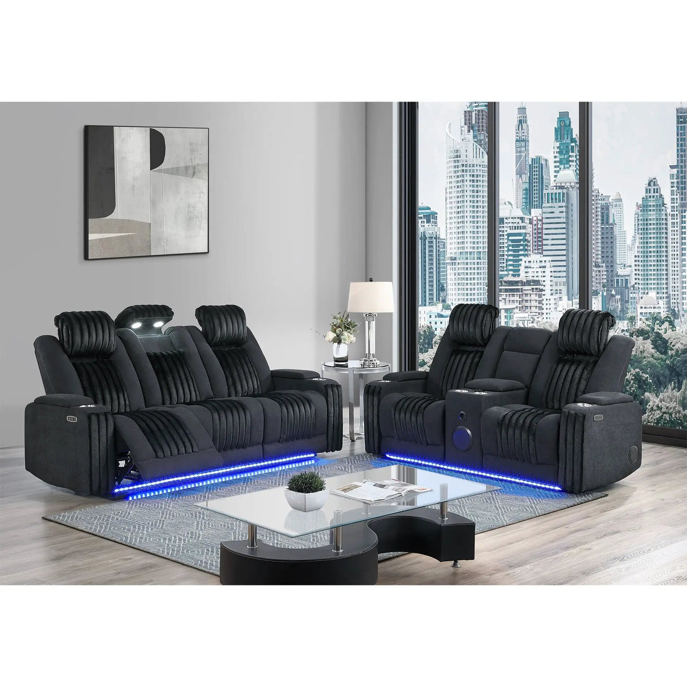 Duran - Power Reclining Set With Power Headrest by HouseOfZazla
