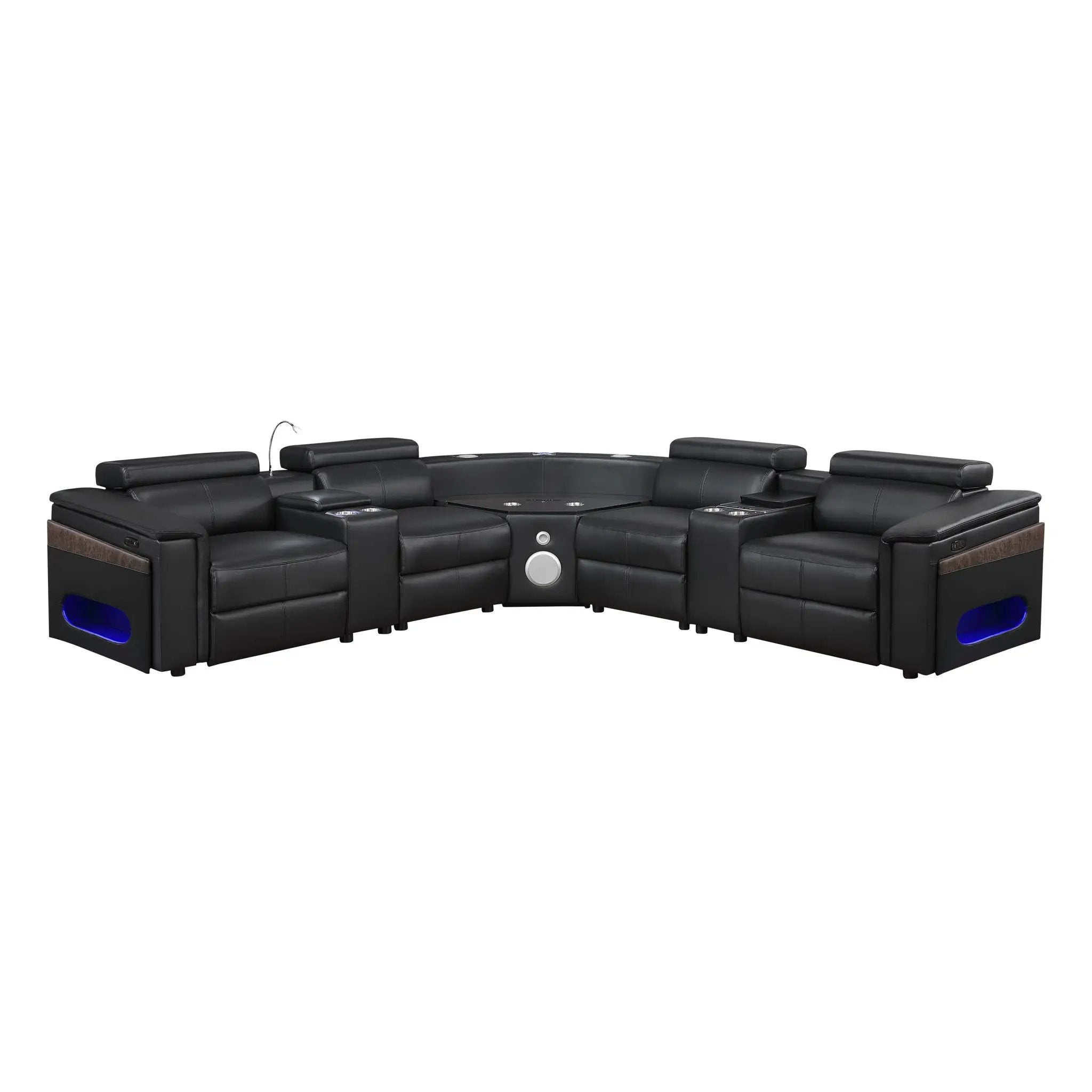Nova - Sectional With Bluetooth Speaker, LED And Lifting Wine Cabinet by HouseOfZazla