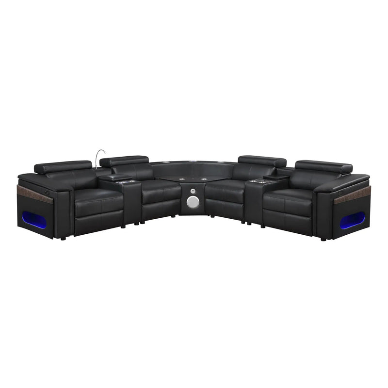 Nova - Sectional With Bluetooth Speaker, LED And Lifting Wine Cabinet by HouseOfZazla
