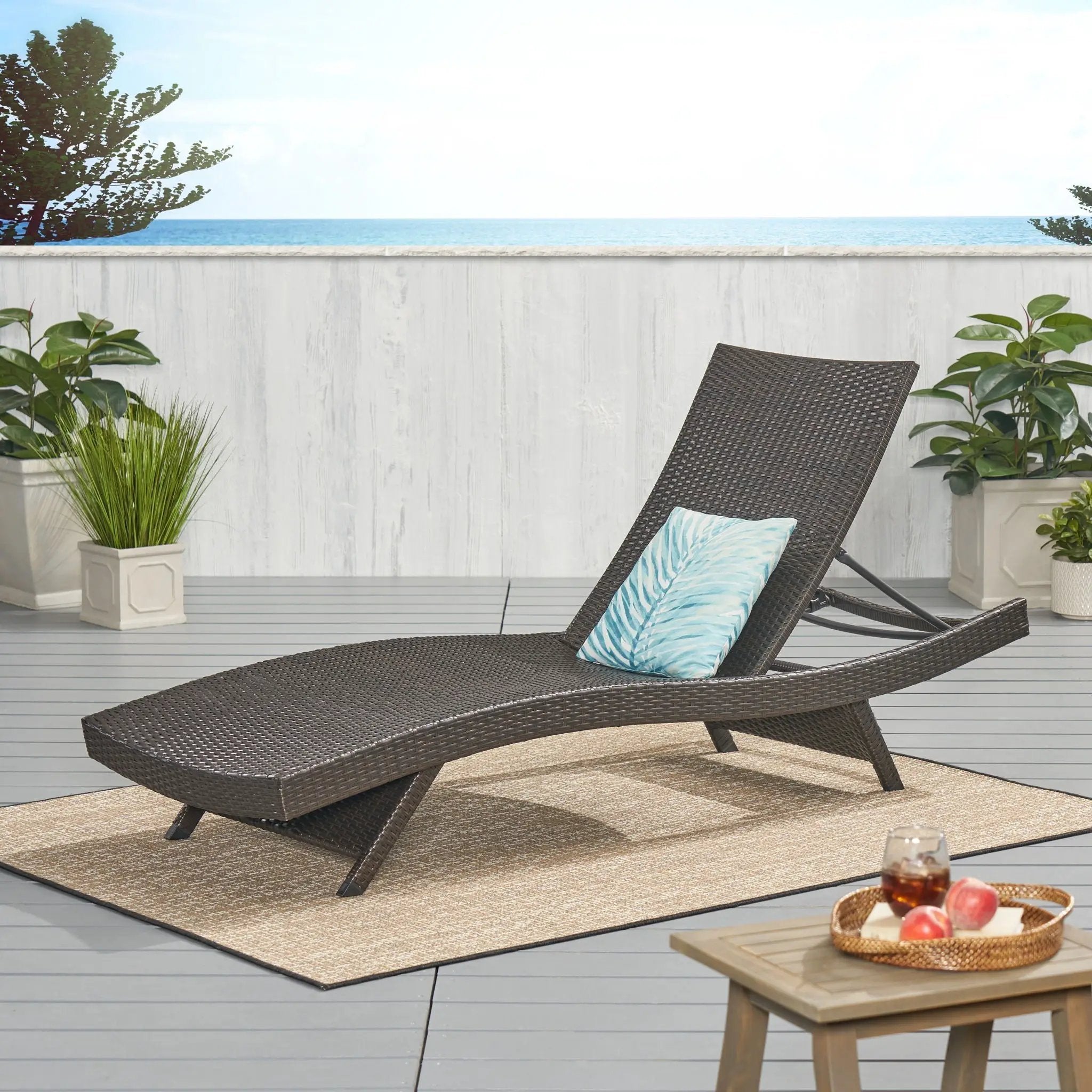 Mysticism Outdoor Chaise Lounge with Adjustable Backrest and Foldable Legs by HouseOfZazla