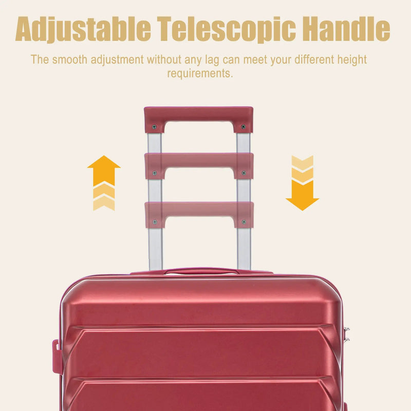 28 Inch ABS Hard Shell Large Travel Checked Luggage - Wine Red by HouseOfZazla