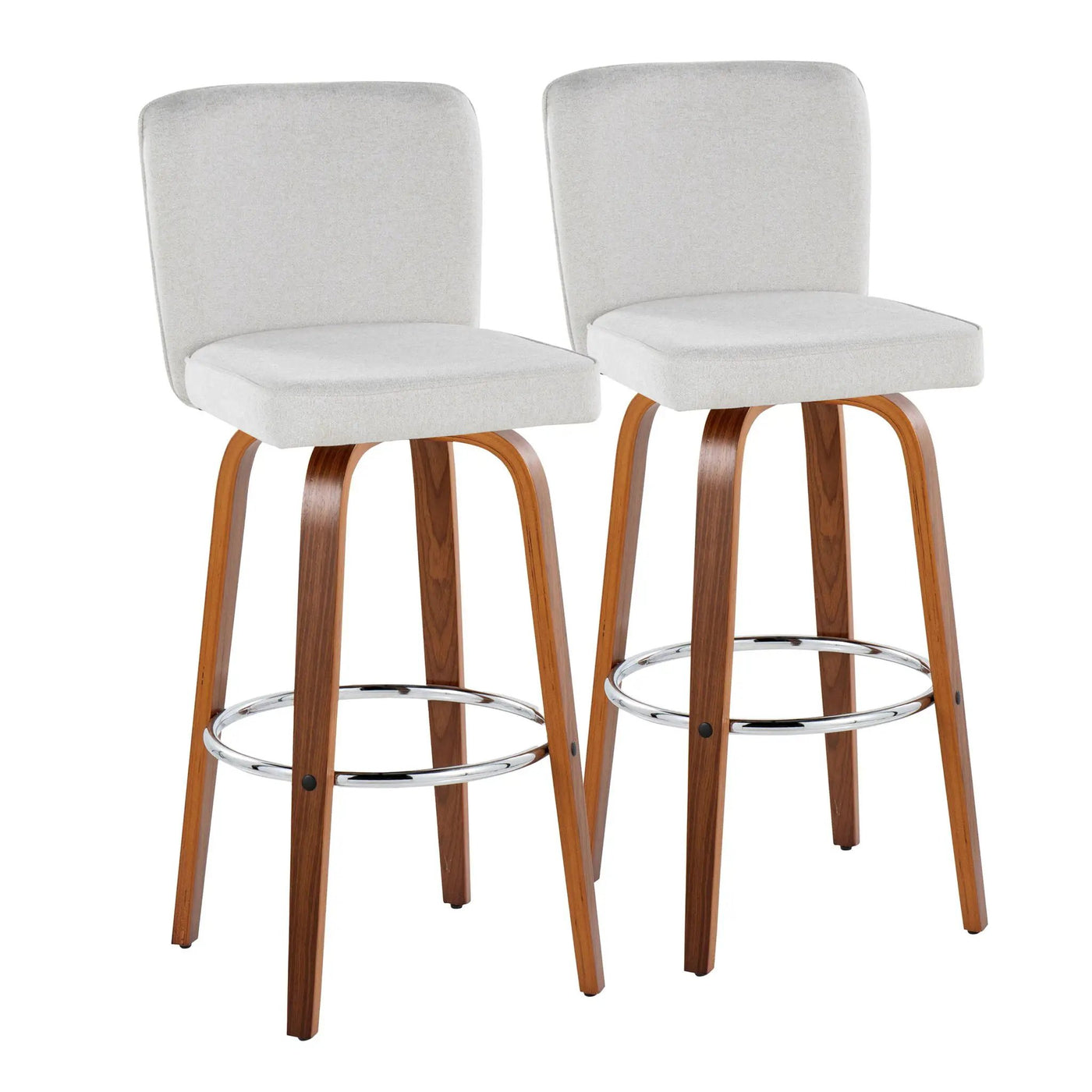 Henry - Contemporary Fixed Height Barstool With Swivel With Round Footrest (Set of 2) by HouseOfZazla
