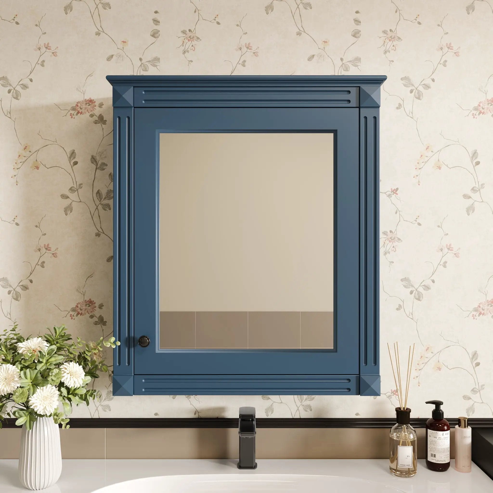 Wall Mounted Bathroom Storage Cabinet With Mirror, Medicine Cabinet With Height Adjustable Shelf by HouseOfZazla